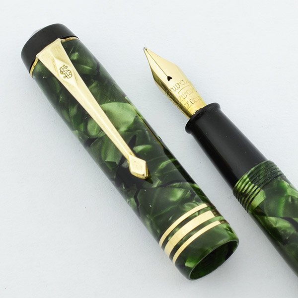 Conway Stewart 388 - 1950s, Green Marble, Medium 14k Nib